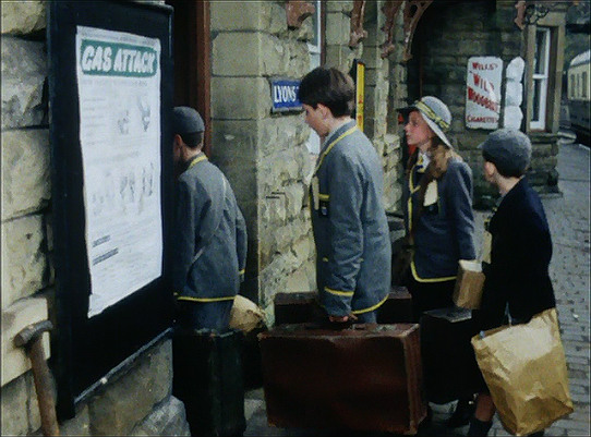 Carries' War - the evacuees leave the station to be assigned to their new homes (Highley station)