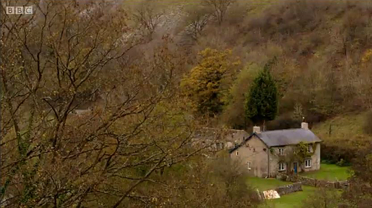 Netherdale Farm as seen from above in Monsal Dale