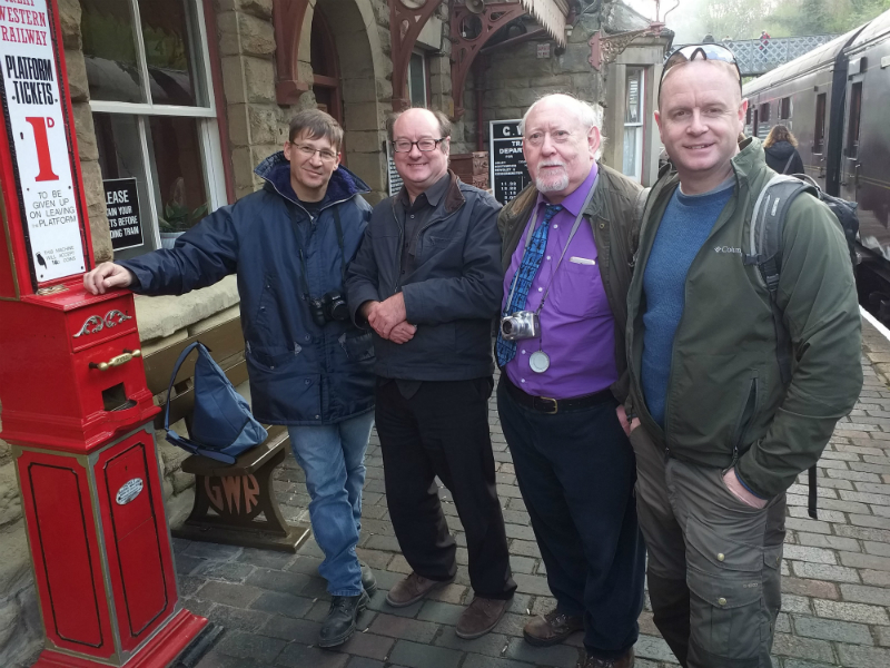 Buying platform tickets at Highley Station