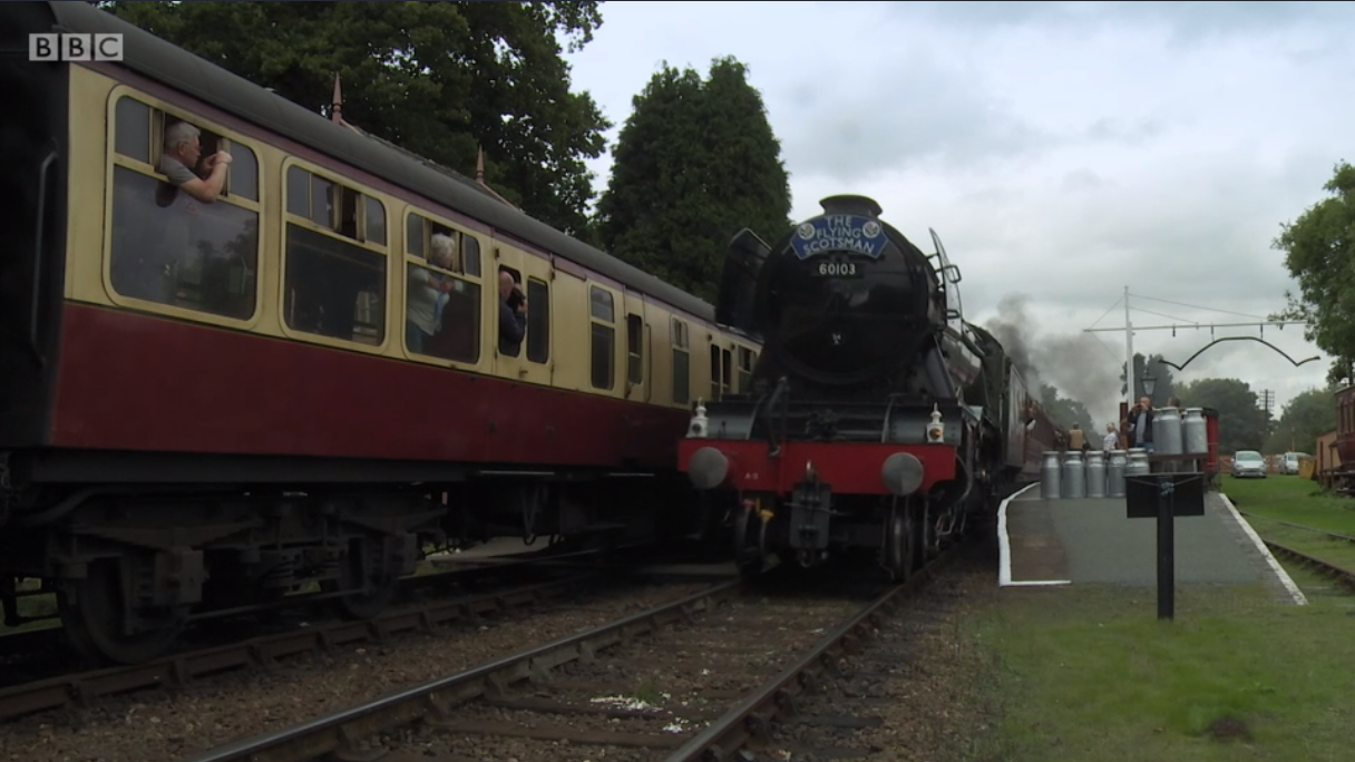 The Flying Scotsman made its way along the platform at Hampton Loade station