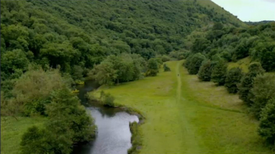 The vista of the valley floor, as seen from the Monsal Dale viaduct