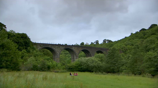 Looking back towards the viaduct from the Monsal valley floor