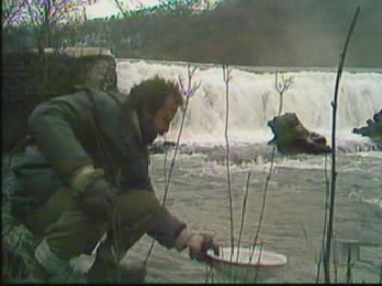 Charles collects water from the weir