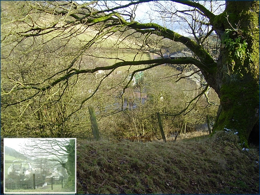 The view looking down on Cawston Farm in the series three episode 'The Last Laugh'