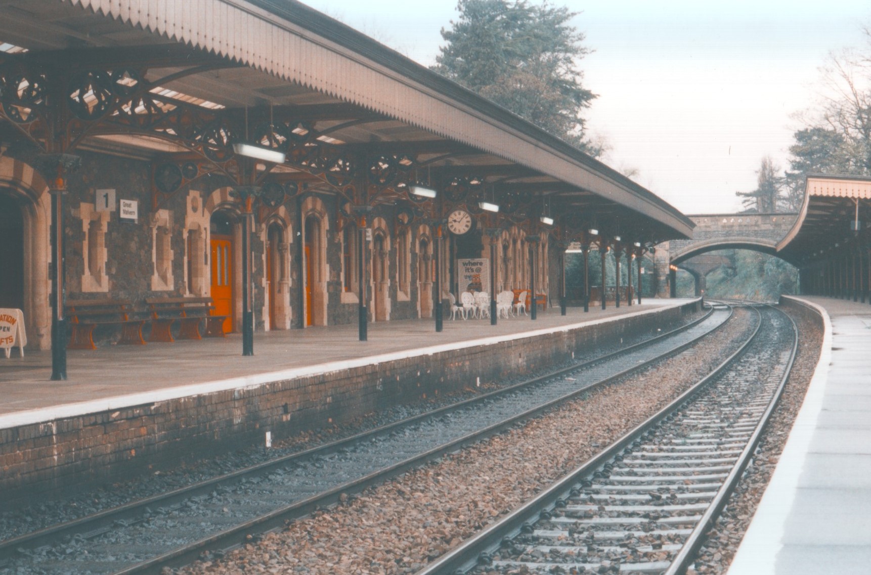 Survivors fans visit Great Malvern train station, April 2000