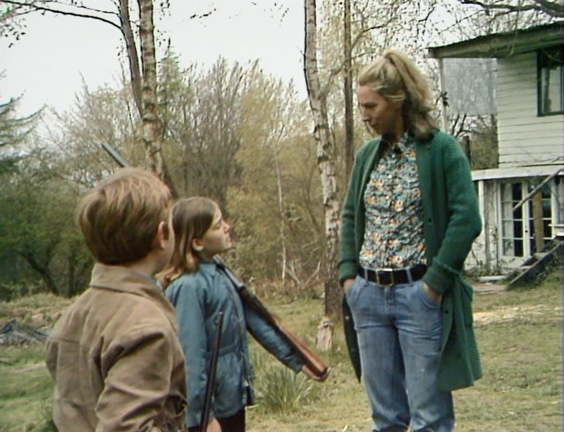 Pet completes a mock inspection of the rifles that John and Lizzie are returning to the weapons store