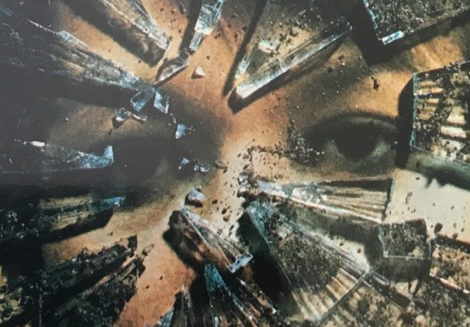 A detail from the front cover of the hardback edition of Terry Nation's 1976 Survivors novel