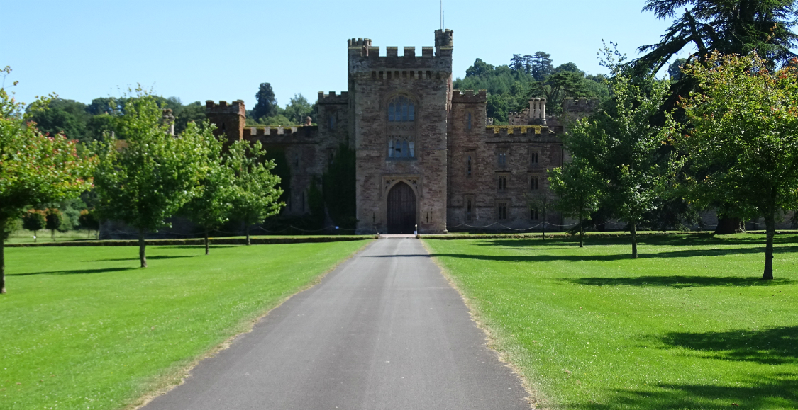 The front vista of Hampton Court in Herefordshire - the principal filming location for the latter part of the first series of Survivors